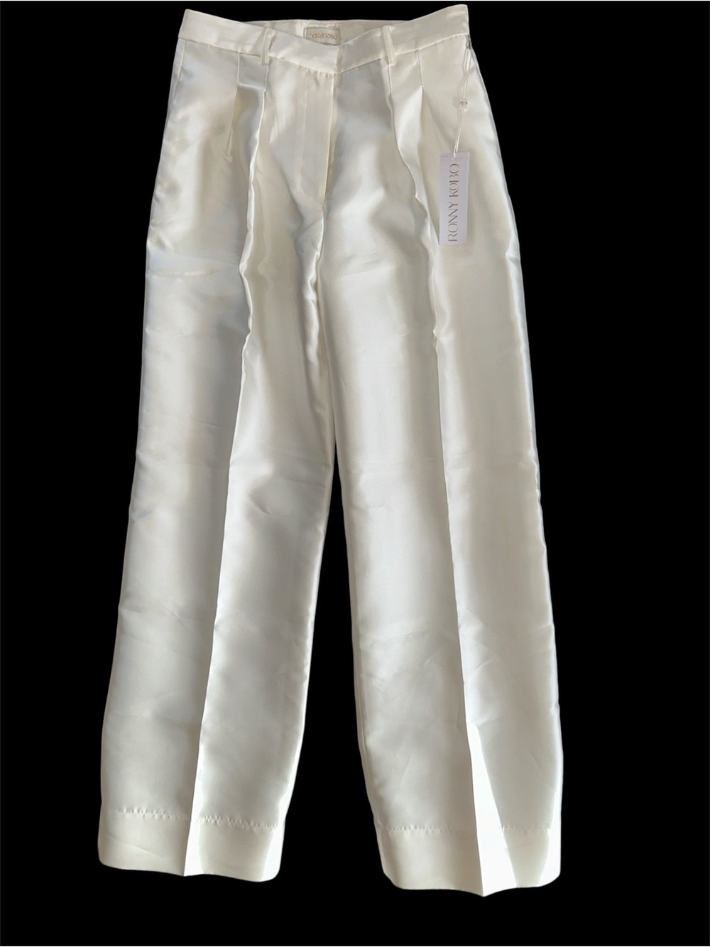Ronny Kobo Collection “Corinne” Ivory Wide-Leg Dress Pants